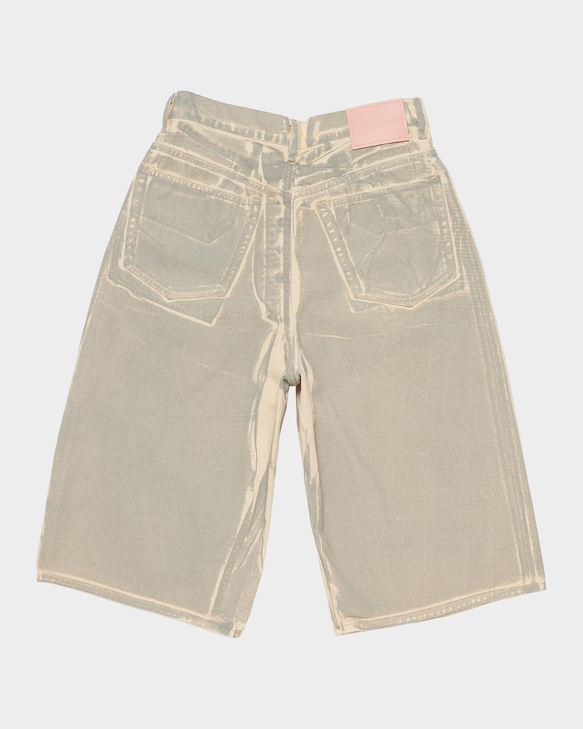 Acne Studios Men 's Printed Cotton Denim Shorts | Thumbnail 5