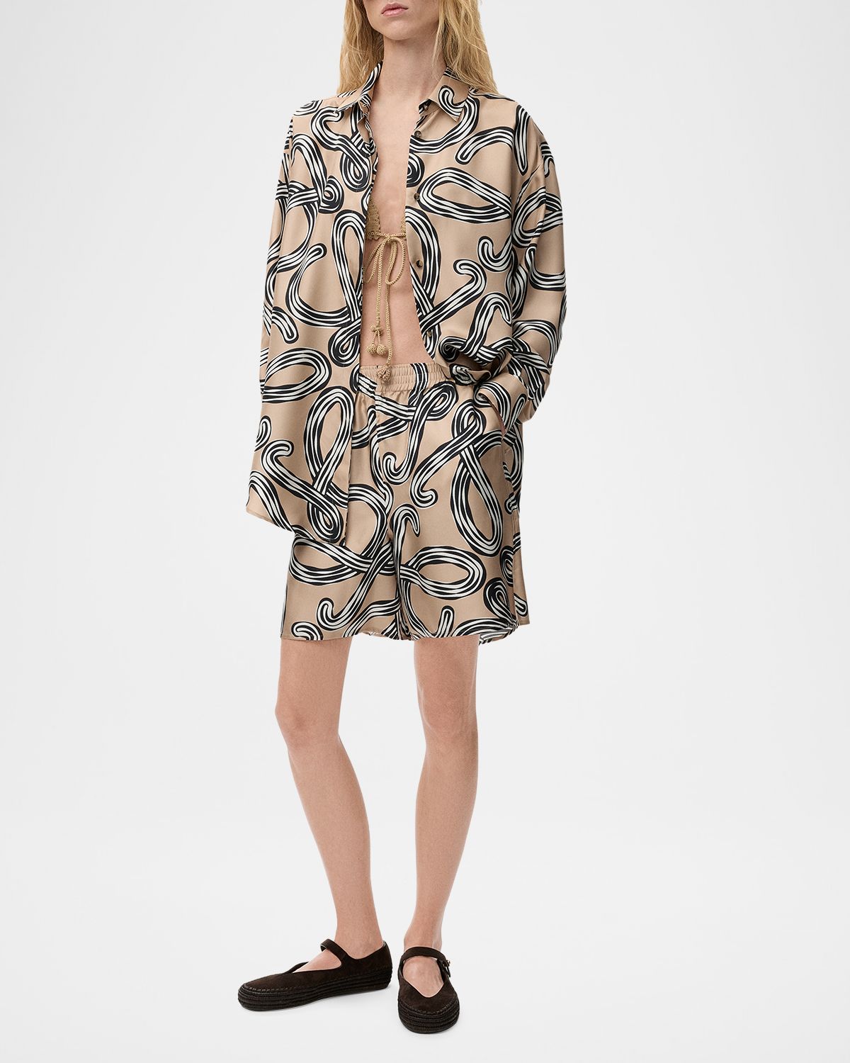Loewe x Paula 's Ibiza Relaxed Silk Shorts