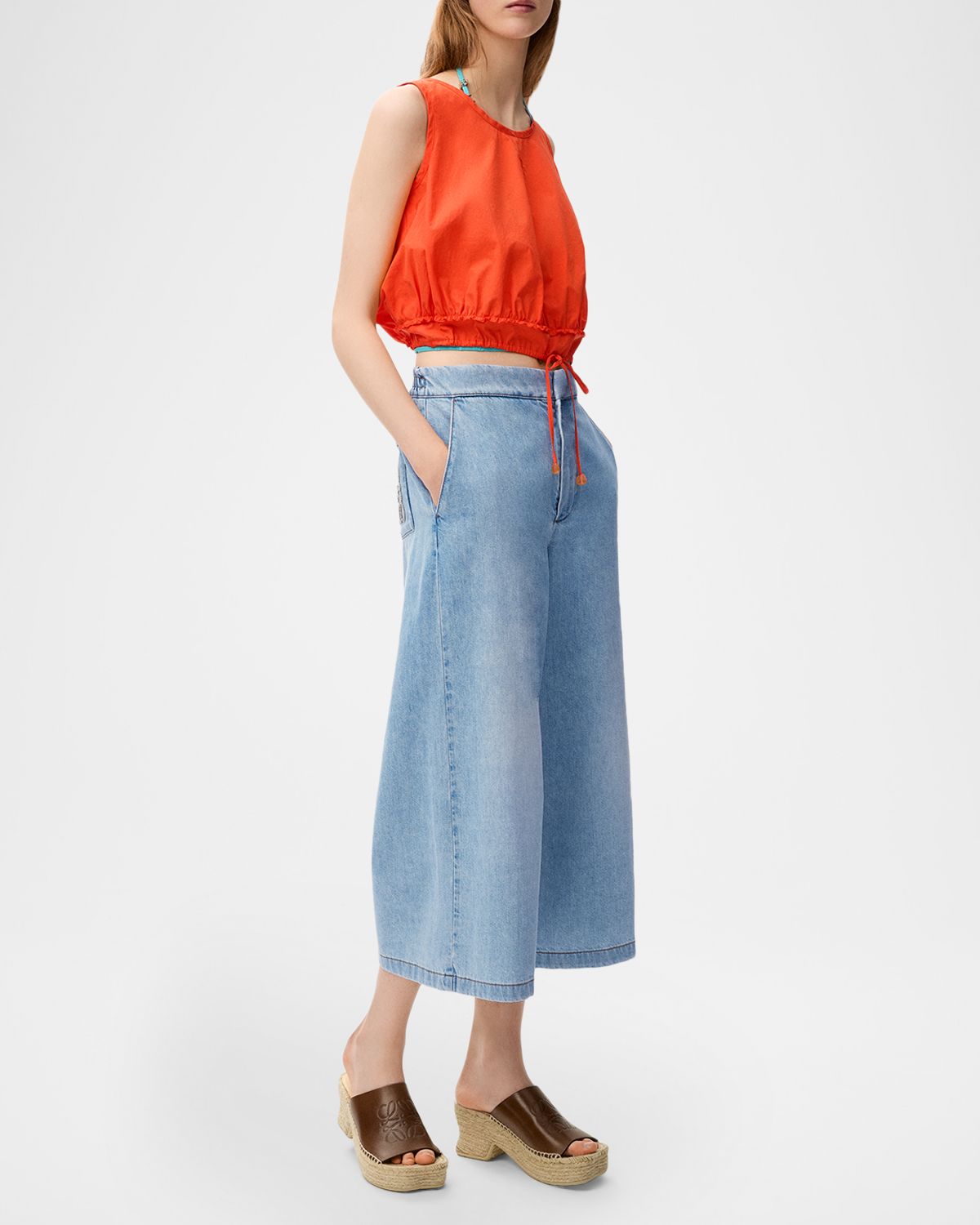 Loewe x Paula 's Ibiza Cropped Wide-Leg Pants
