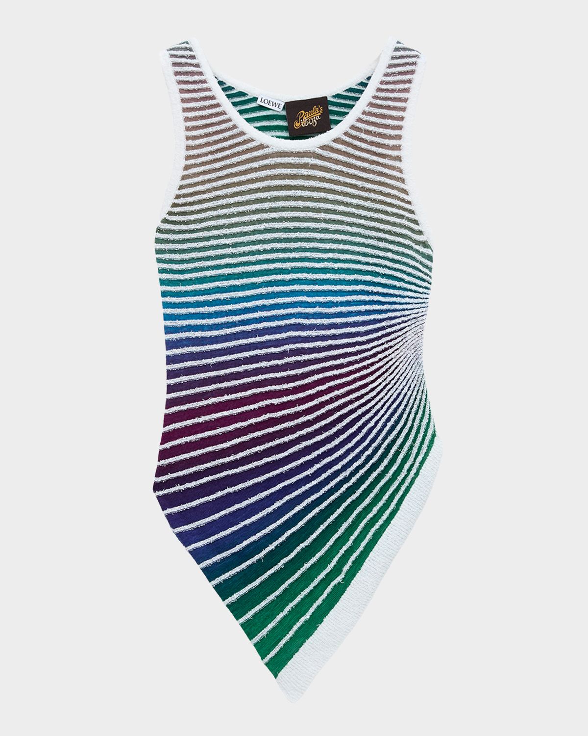 Loewe x Paula 's Ibiza Asymmetric Striped Tank Top