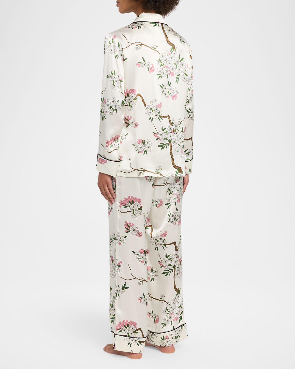 Olivia von Halle Lila Ana Blossom-Print Silk Satin Pajama Set | Thumbnail 3 Olivia von Halle Lila Ana Blossom-Print Silk Satin Pajama Set | Thumbnail 3