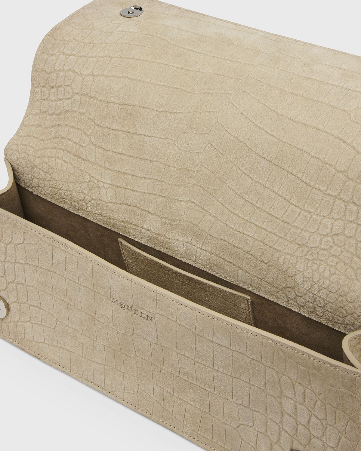 McQueen Jewelled Croc-Embossed Suede Top-Handle Bag | Thumbnail 4 McQueen Jewelled Croc-Embossed Suede Top-Handle Bag | Thumbnail 4