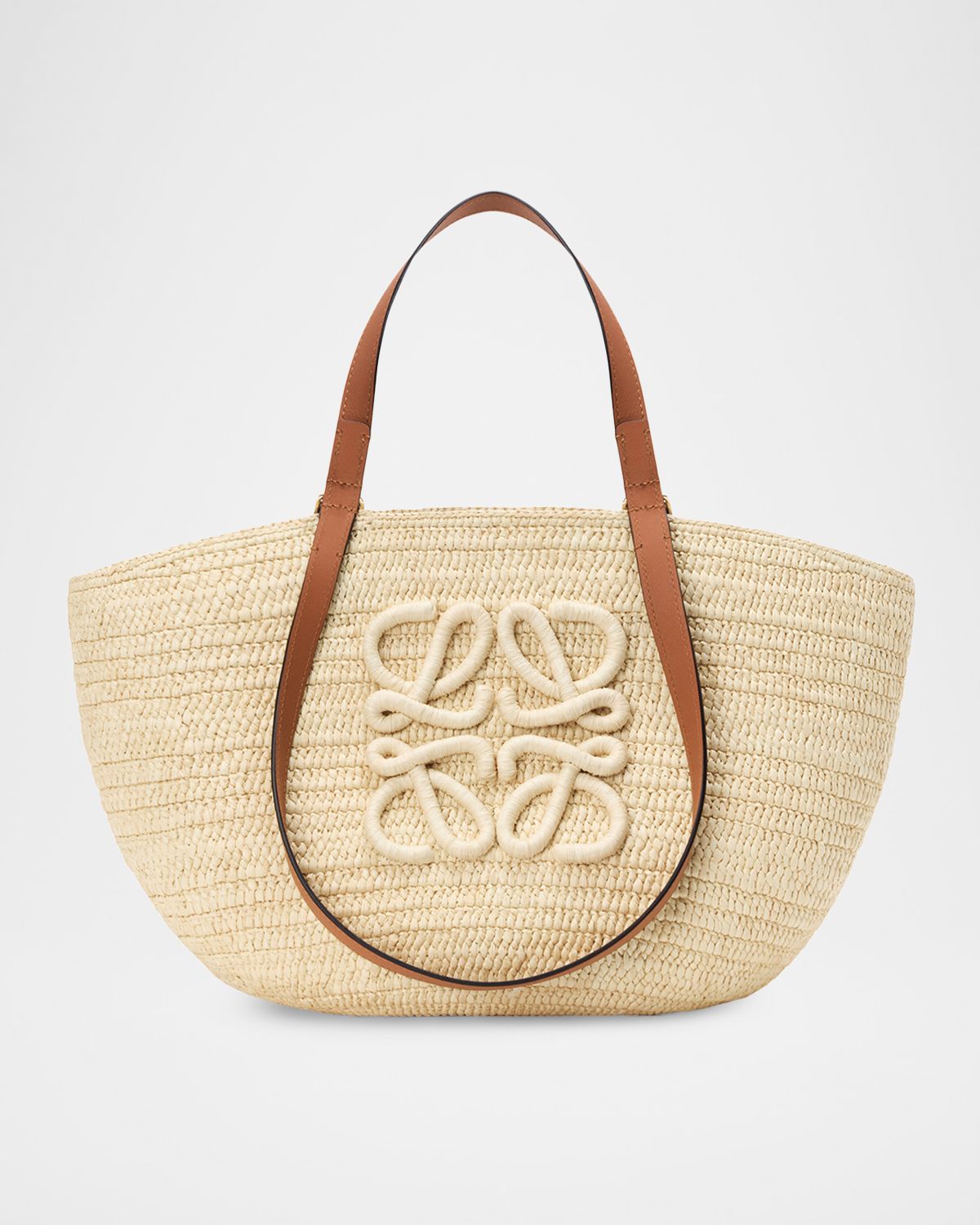 Loewe x Paula 's Ibiza Extra Large Eclipse Basket Bag in Raffia and Calfskin