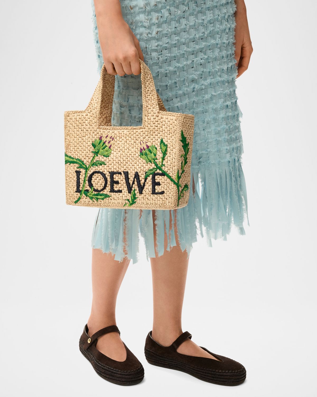 Loewe x Paula 's Ibiza Embroidered Raffia Tote Bag