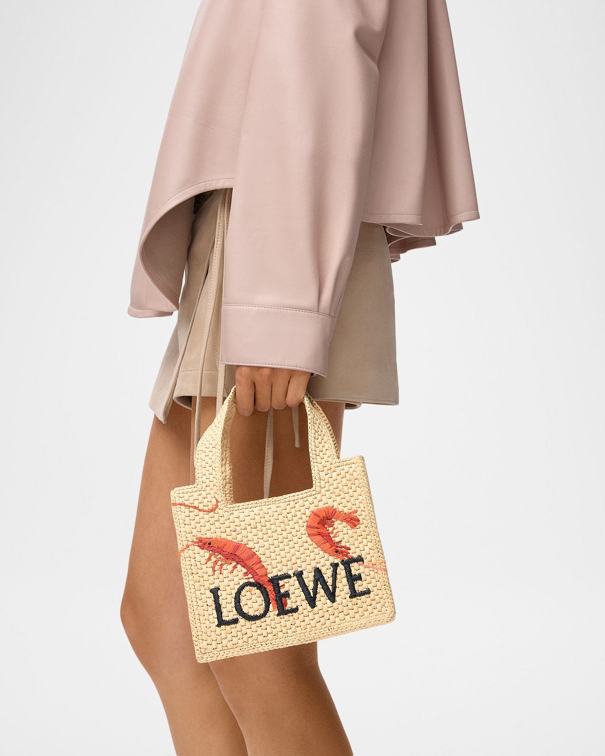 Loewe x Paula 's Ibiza Shrimp-Embroidered Raffia Tote Bag