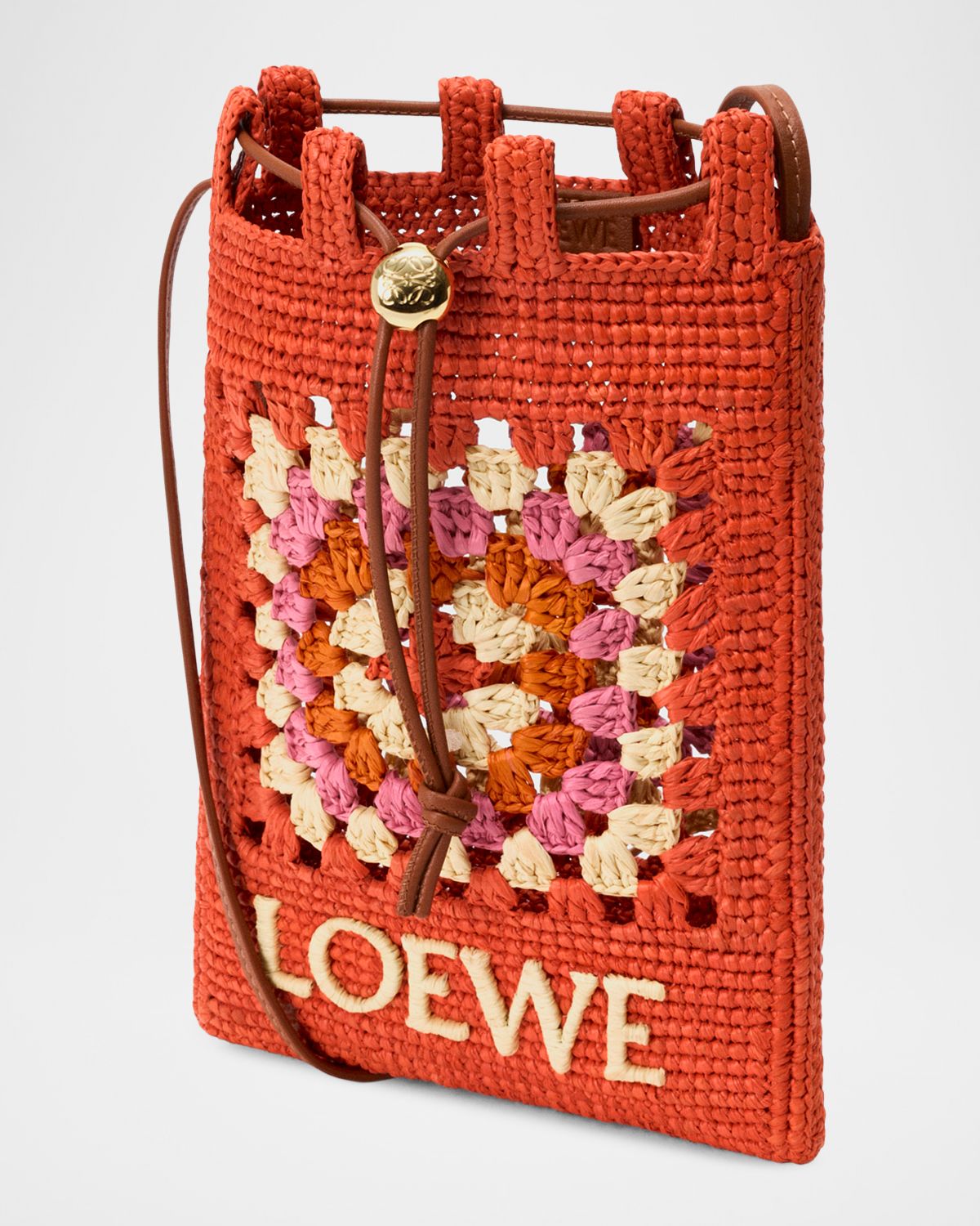 Loewe x Paula 's Ibiza Crochet Raffia Pocket Crossbody Bag