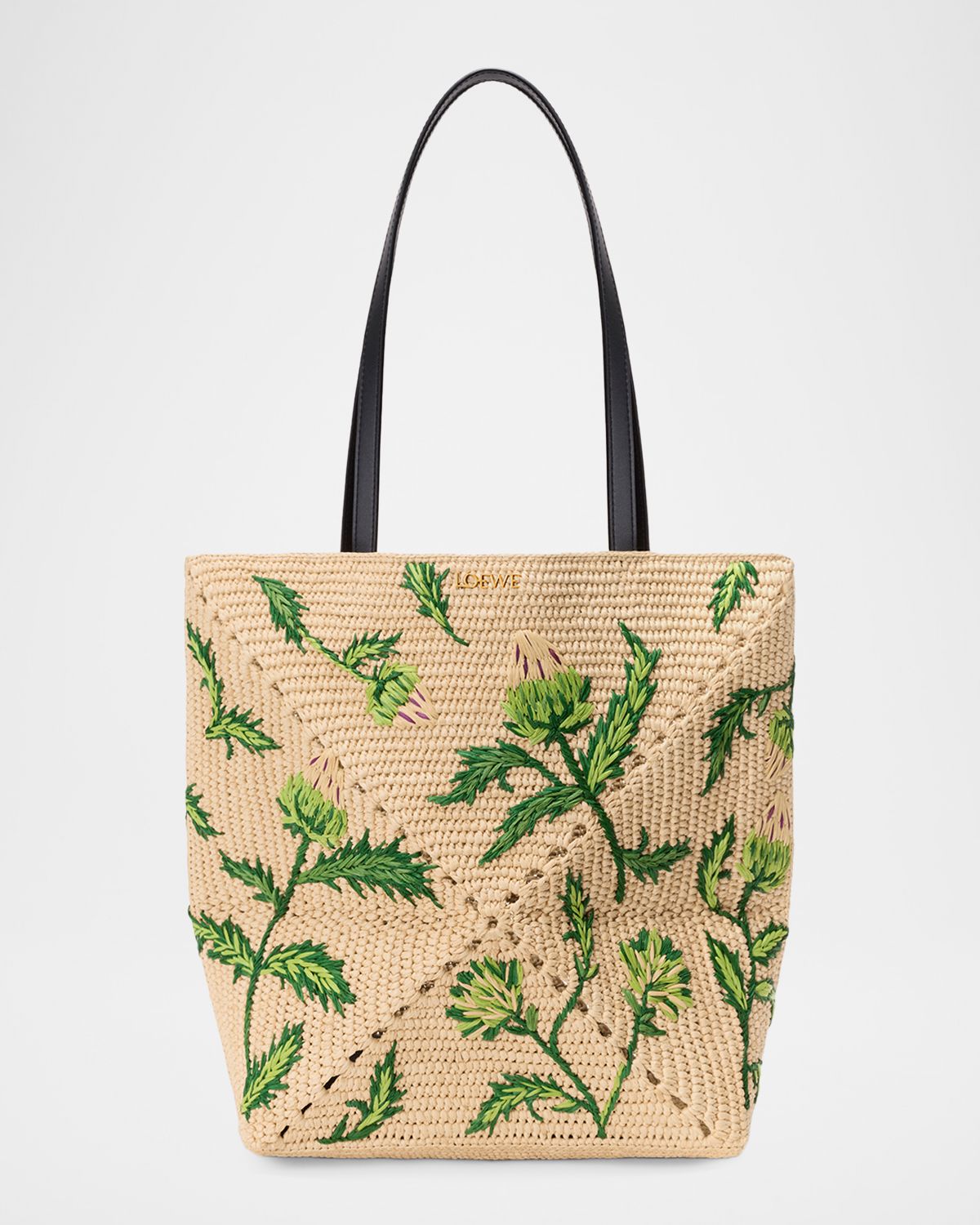 Loewe x Paula 's Ibiza Puzzle Embroidered Raffia Tote Bag