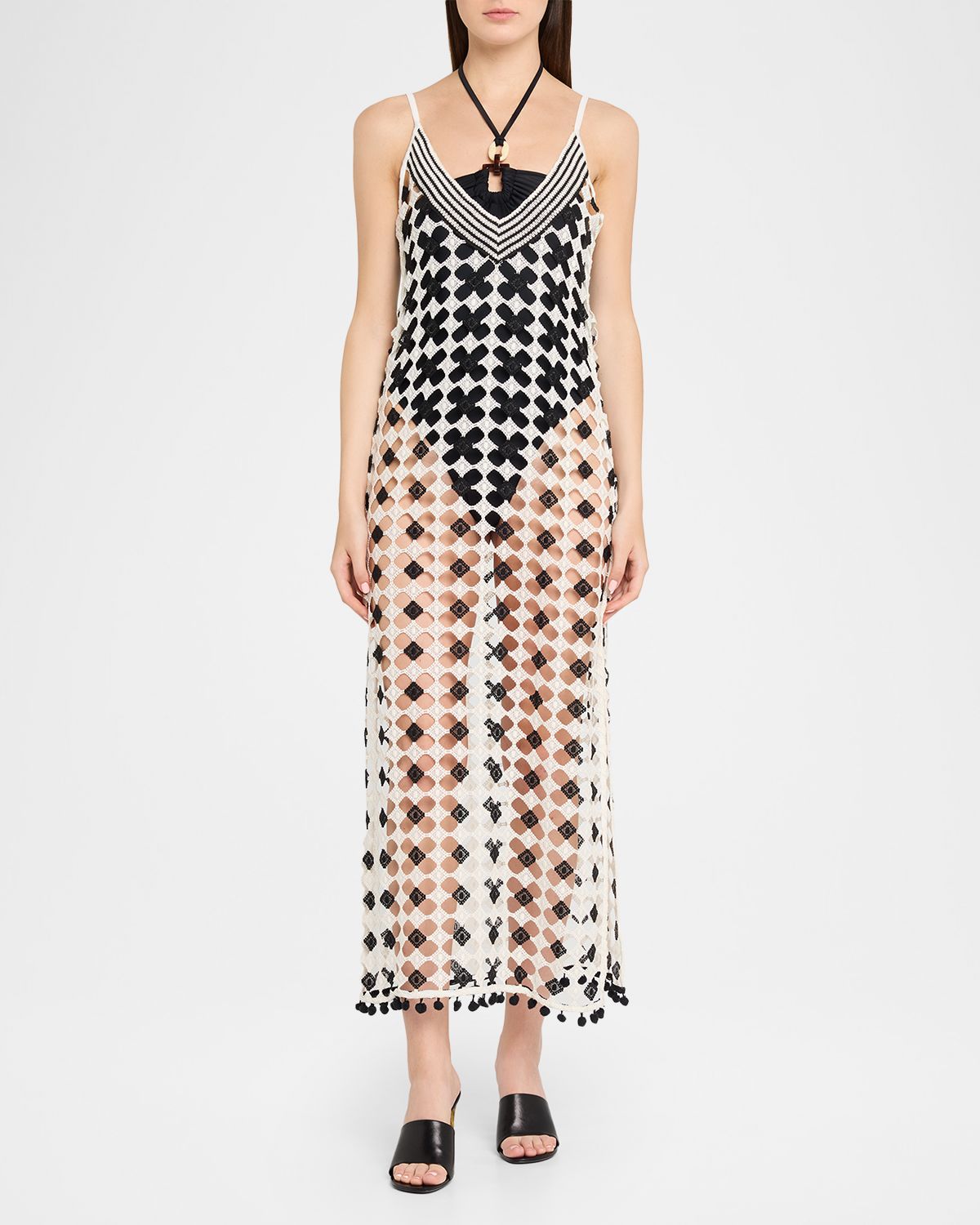 Ramy Brook Cleo Patterned Sheer Cover-Up Maxi-Dress
