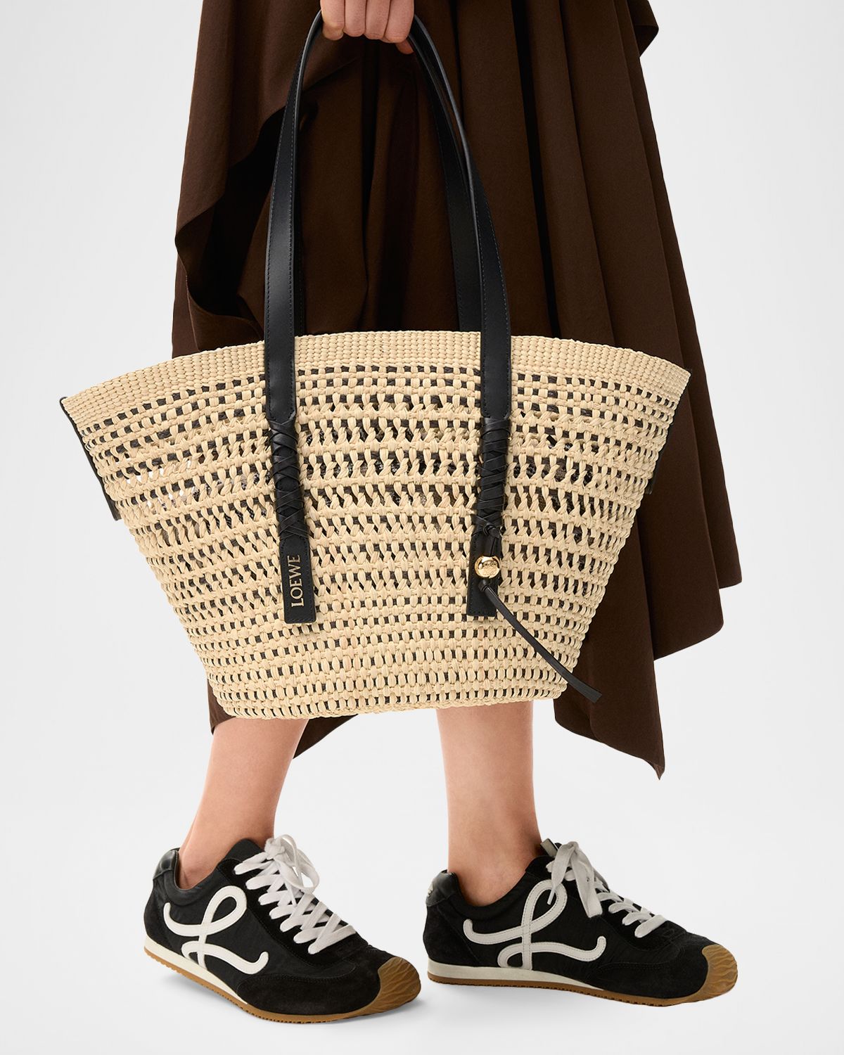 Loewe x Paula 's Ibiza Braid Medium Woven Basket Tote Bag
