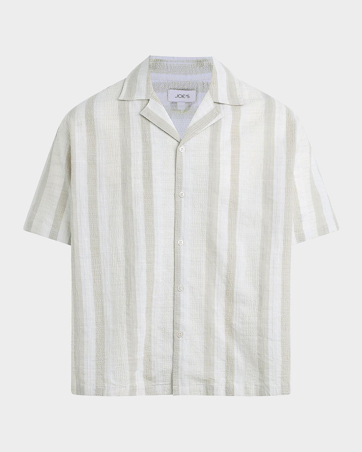 Joe 's Jeans Men 's Dobby Stripe Cotton and Linen Cabana Shirt