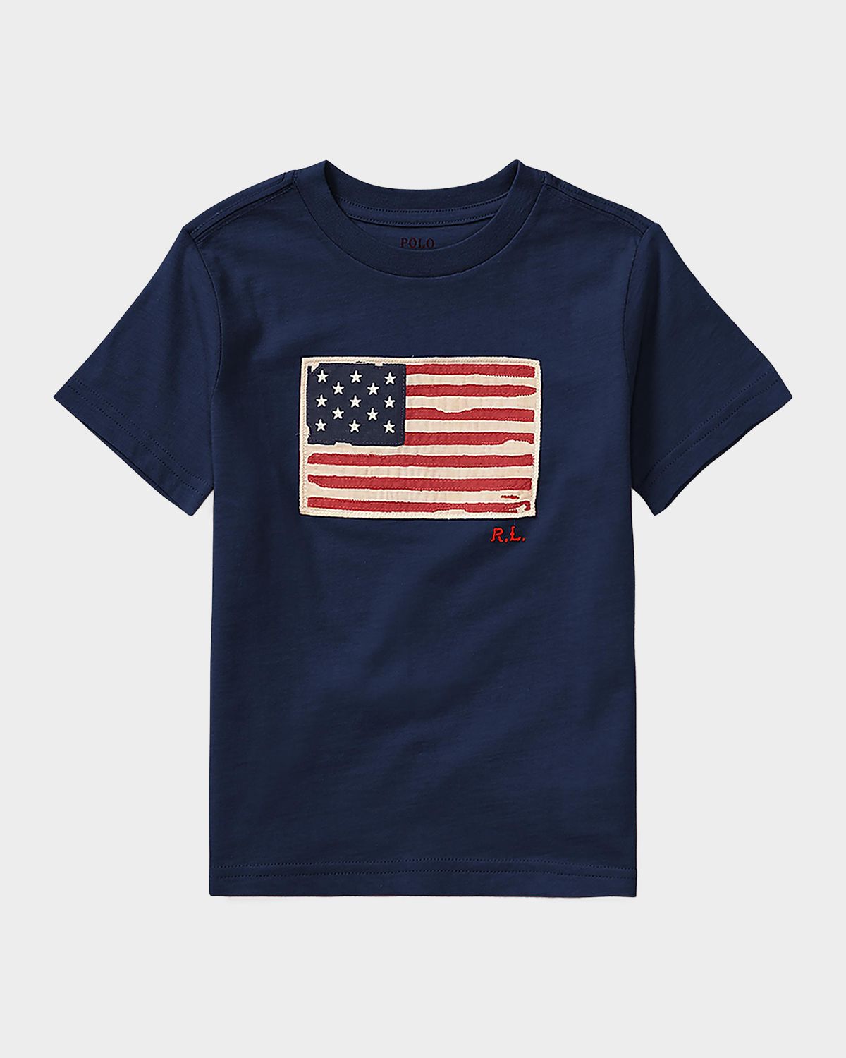Polo Ralph Lauren Boy 's Embroidered Flag Cotton Jersey T-hirt, ize -XL | Thumbnail 4 Polo Ralph Lauren Boy 's Embroidered Flag Cotton Jersey T-hirt, ize -XL | Thumbnail 4
