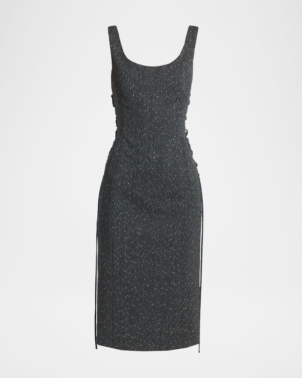 McQueen Sleeveless Laced Sheath Dress