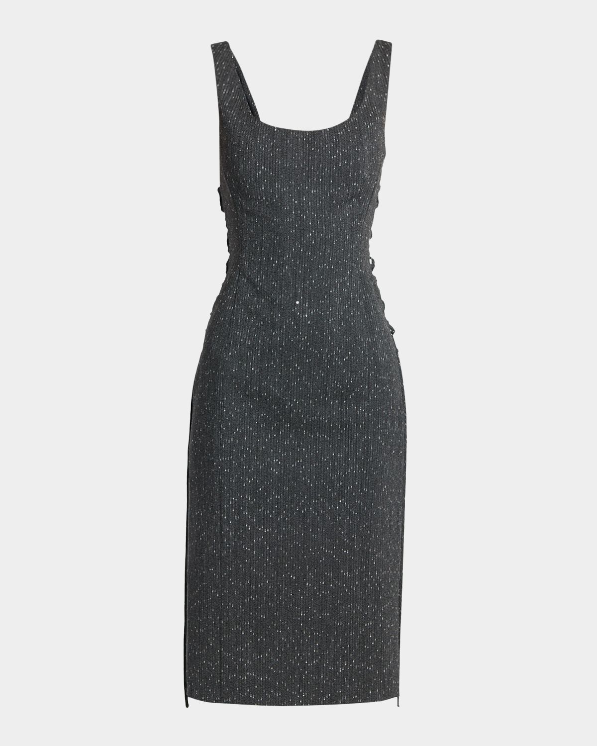 McQueen Sleeveless Laced Sheath Dress