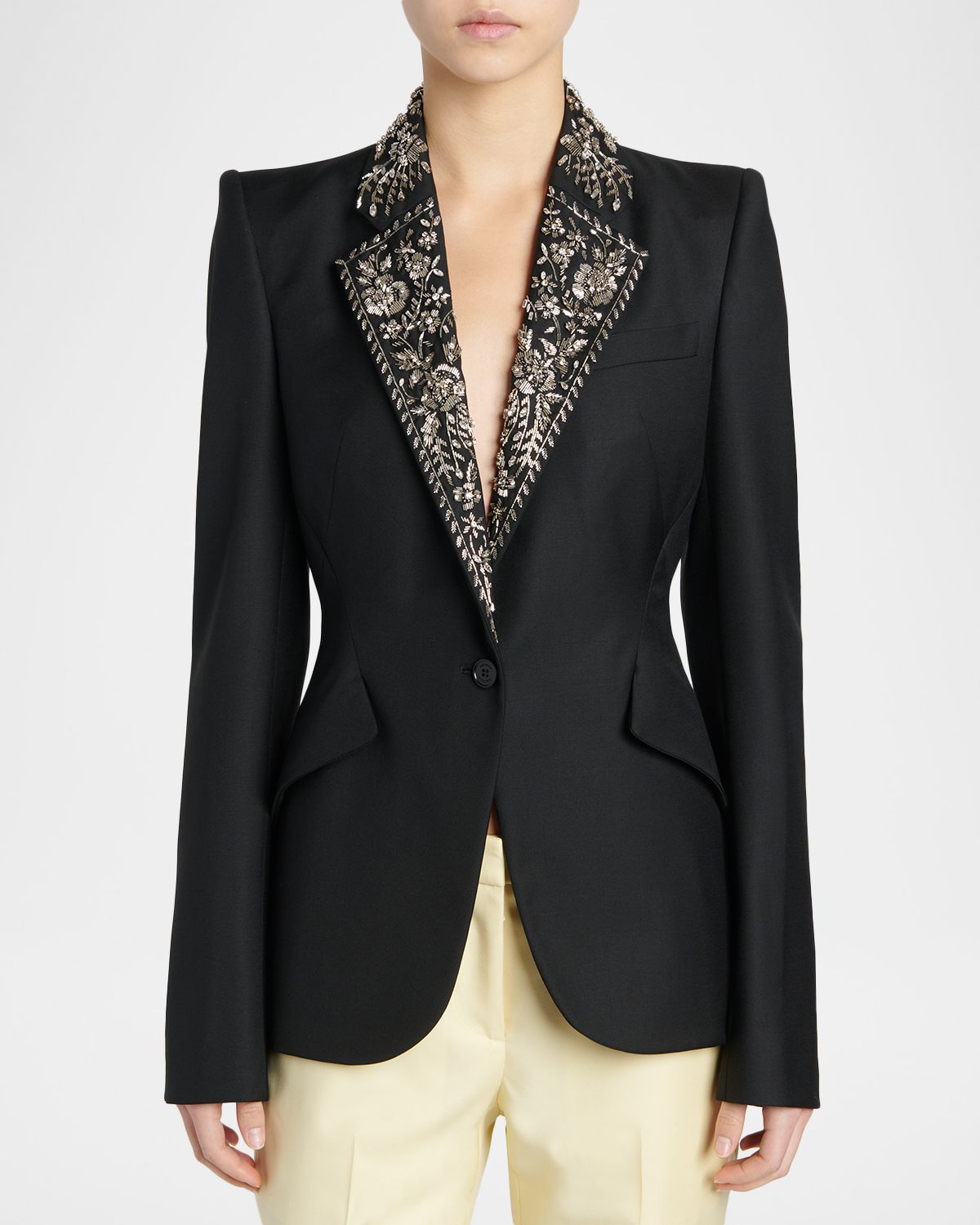 McQueen Beaded Lapel Single-Breasted Jacket | Thumbnail 4
