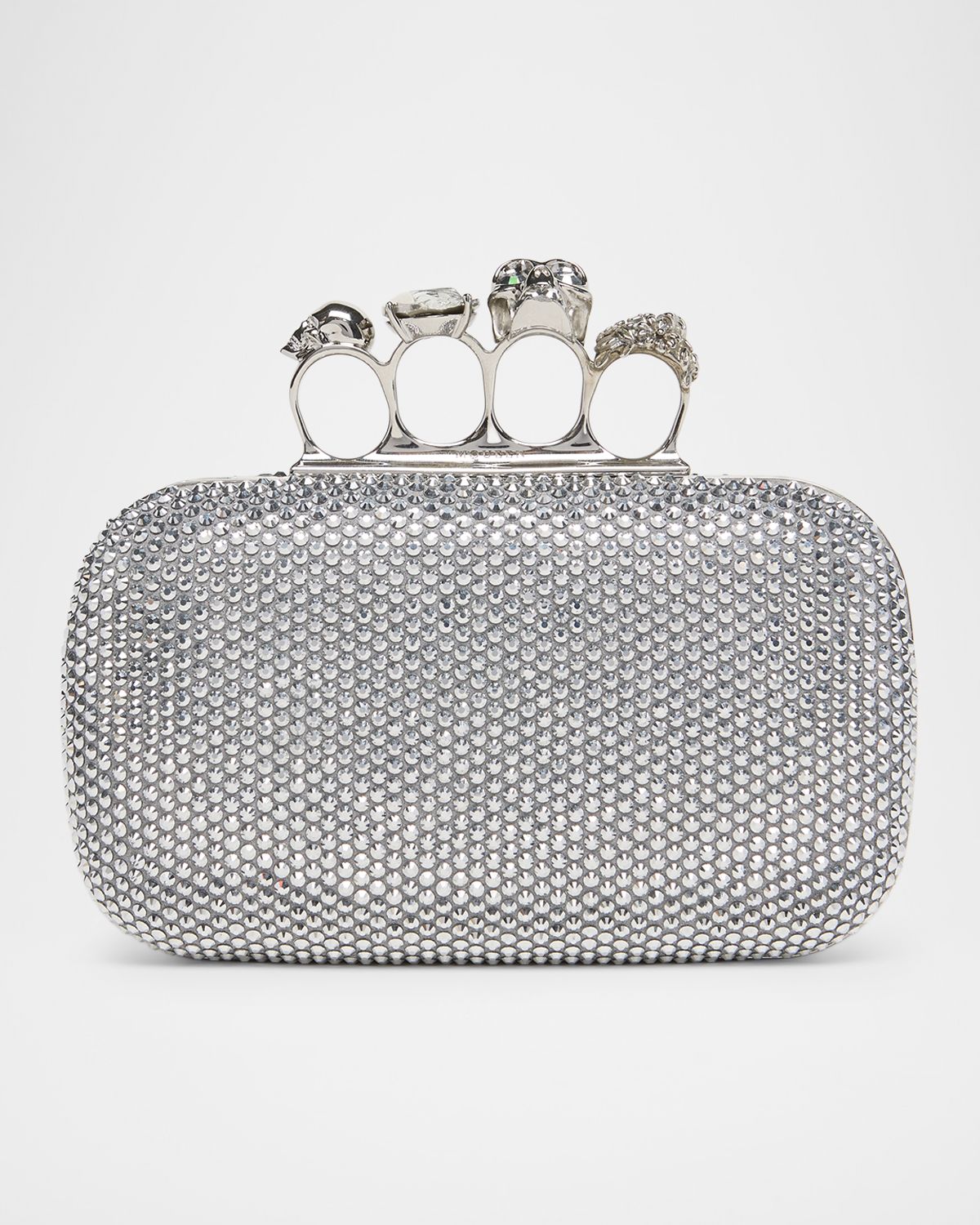 McQueen Embellished Skull Leather Clutch