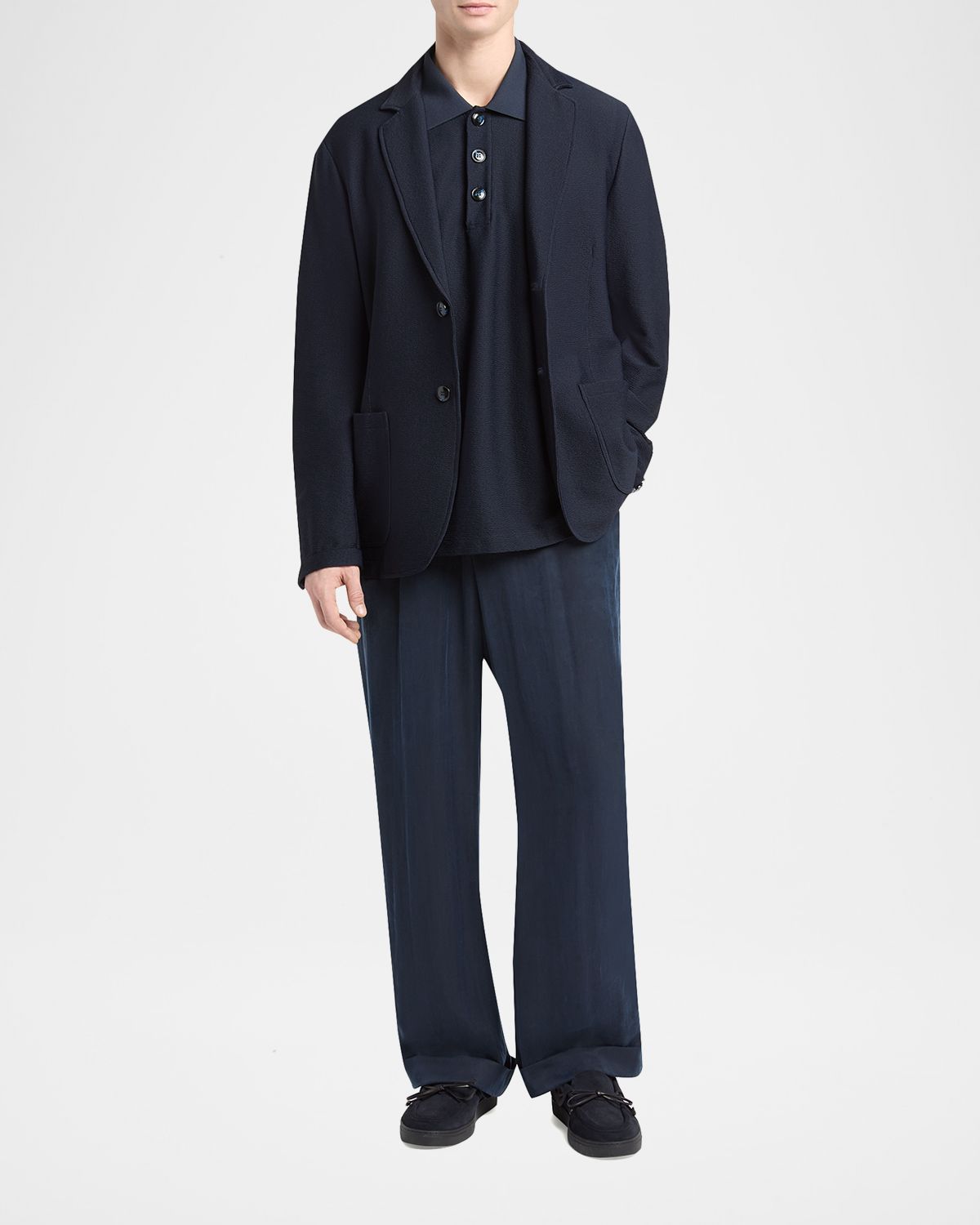 Giorgio Armani Men 's Seersucker Patch-Pocket Blazer | Thumbnail 8