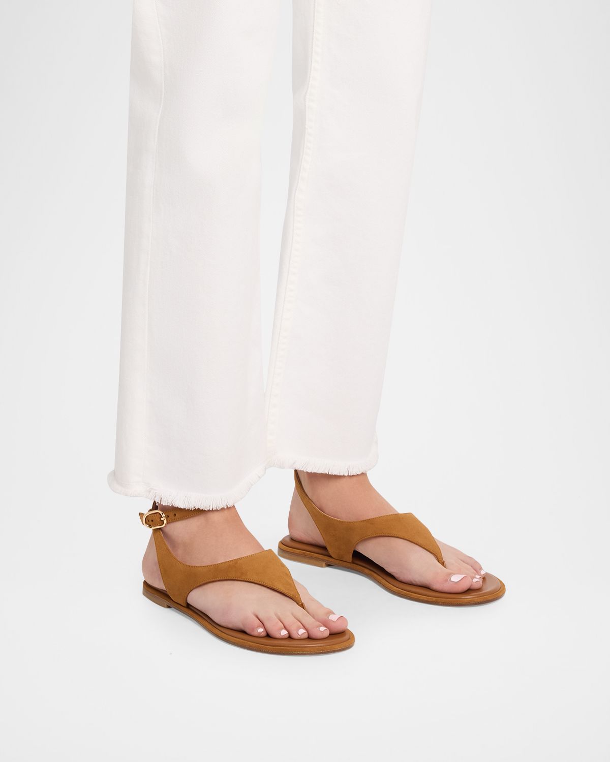 Stuart Weitzman Marley Suede Flat Thong Sandals | Thumbnail 6 Stuart Weitzman Marley Suede Flat Thong Sandals | Thumbnail 6
