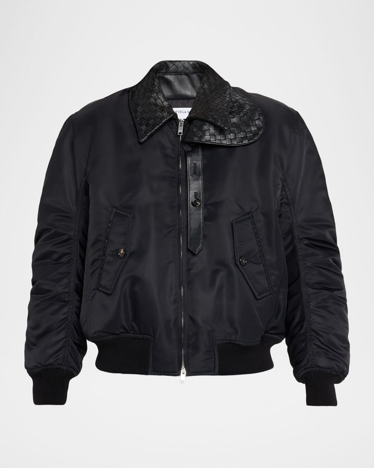 Bottega Veneta Intrecciato Collar Blouson Bomber Jacket