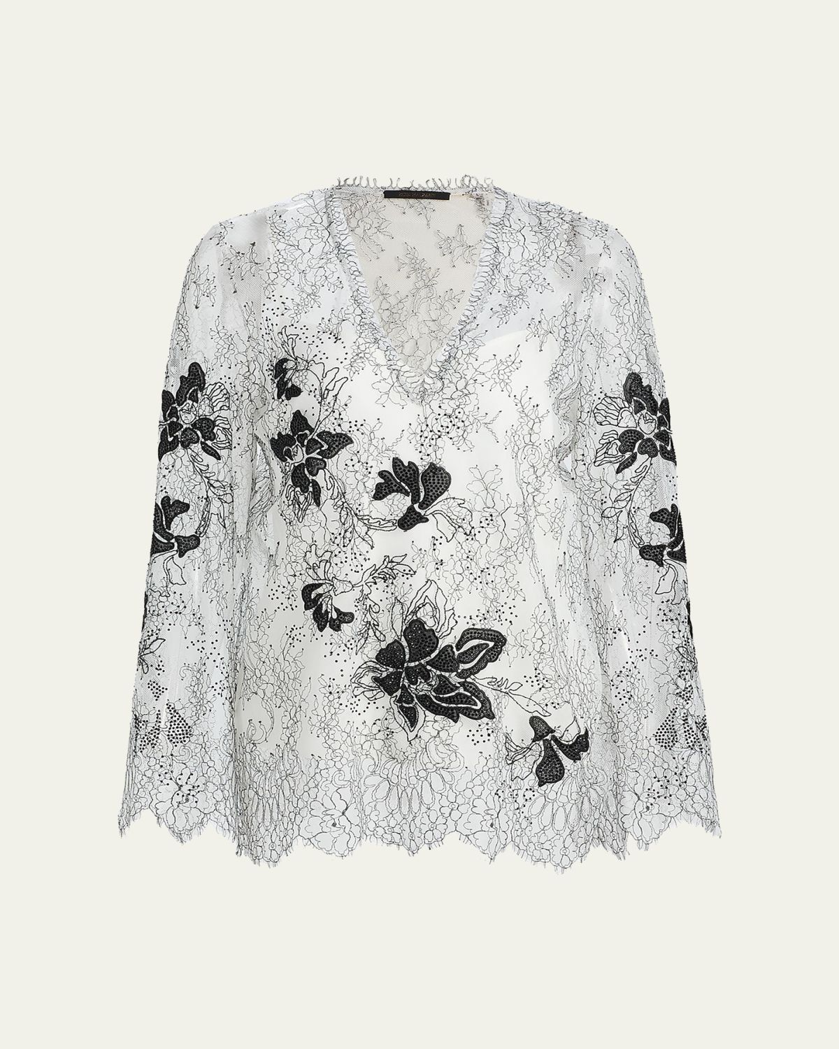 Kobi Halperin Devyn Scalloped Floral Lace Blouse