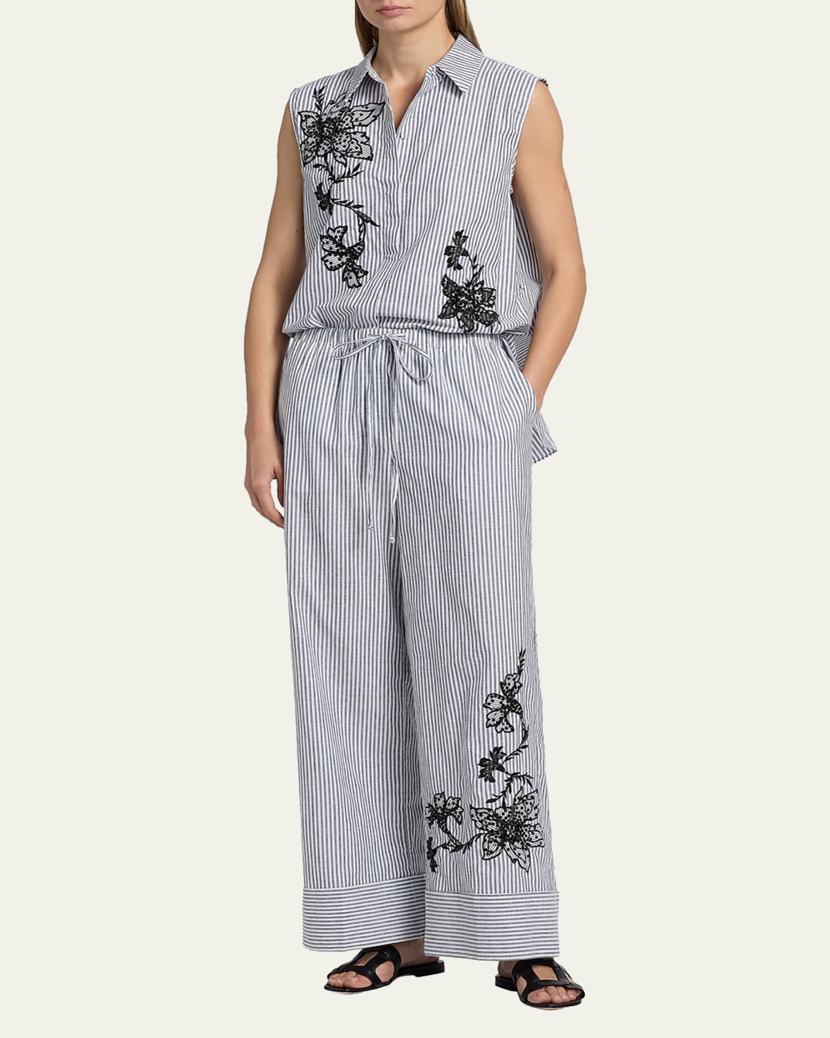 Kobi Halperin Callie Embroidered Striped Wide-Leg Pants | Thumbnail 7 Kobi Halperin Callie Embroidered Striped Wide-Leg Pants | Thumbnail 7