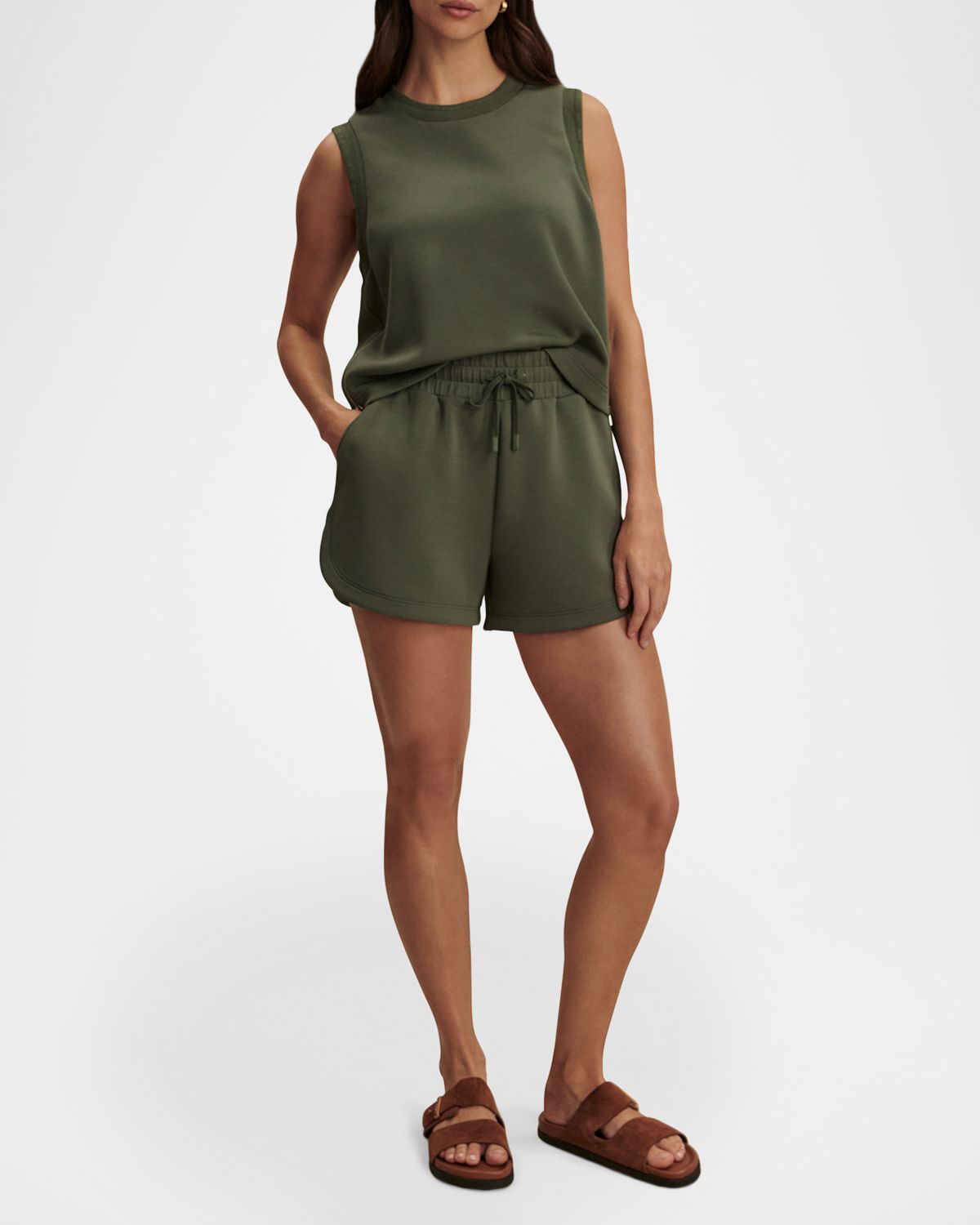 Varley Coulter High-Rise Drawstring Shorts