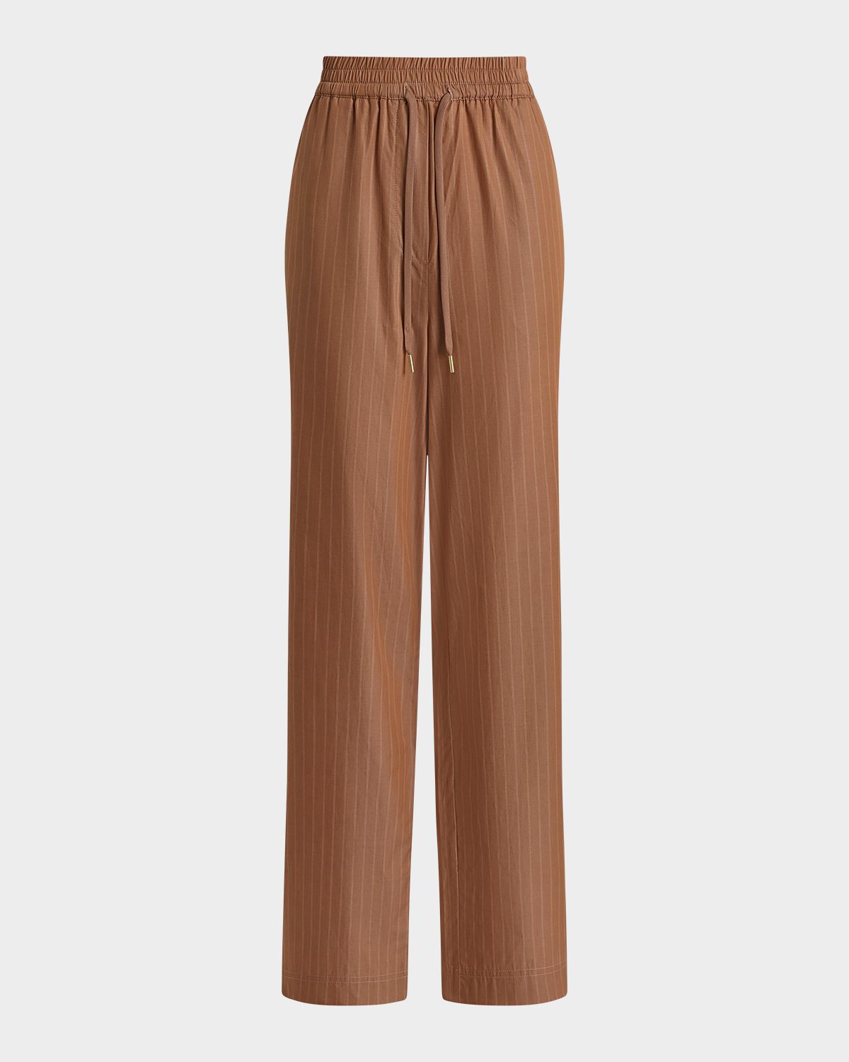 Varley Rowan Striped Cotton High-Rise Straight-Leg Pants