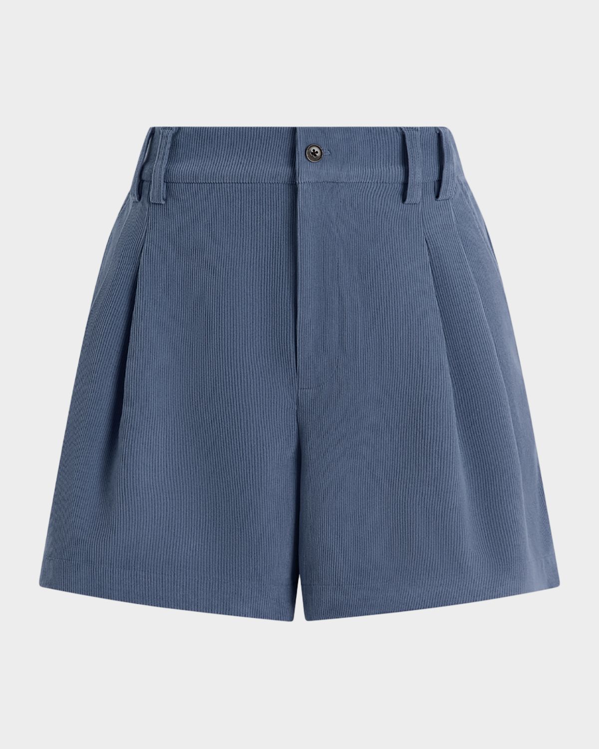 Varley Jorden Pleated Corduroy High-Rise Shorts