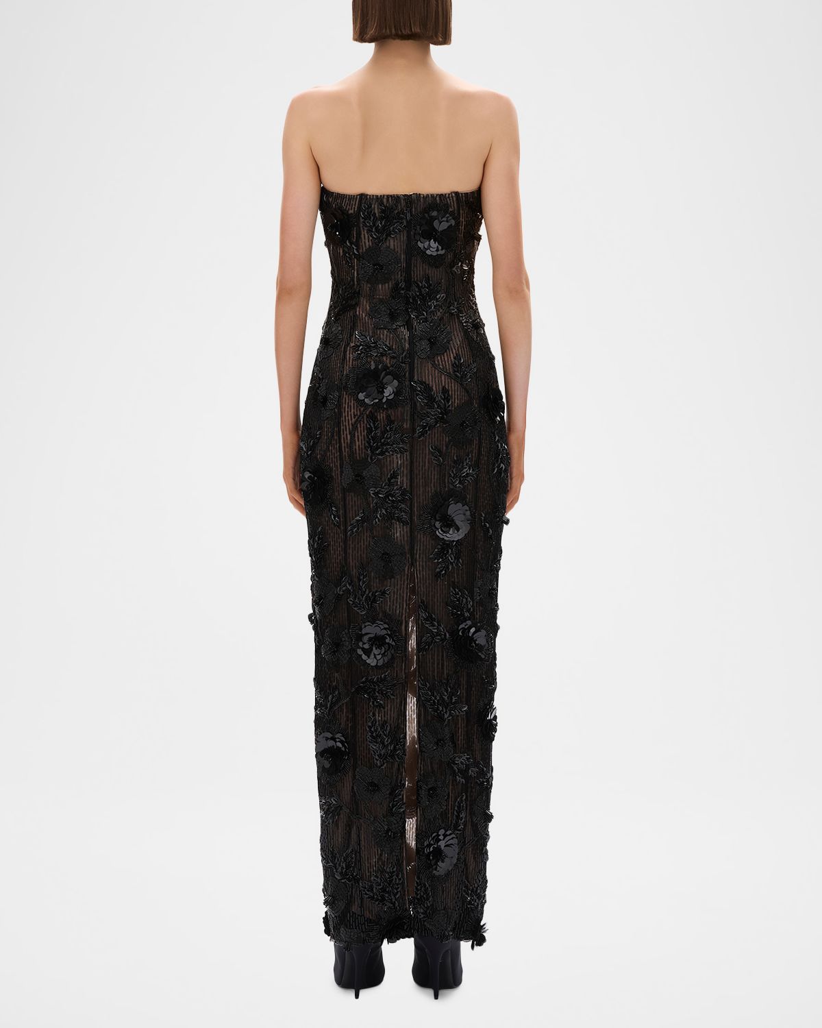 Rachel Gilbert Pierre Strapless Embroidered Tulle Column Gown | Thumbnail 3 Rachel Gilbert Pierre Strapless Embroidered Tulle Column Gown | Thumbnail 3