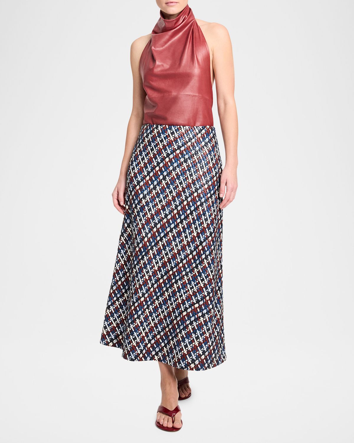 TWP Woven Leather A-Line Skirt | Thumbnail 5 TWP Woven Leather A-Line Skirt | Thumbnail 5