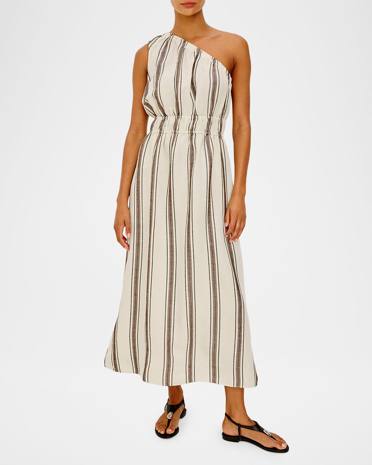 Rails Selani Stripe One-Shoulder Linen Midi Dress | Thumbnail 6 Rails Selani Stripe One-Shoulder Linen Midi Dress | Thumbnail 6