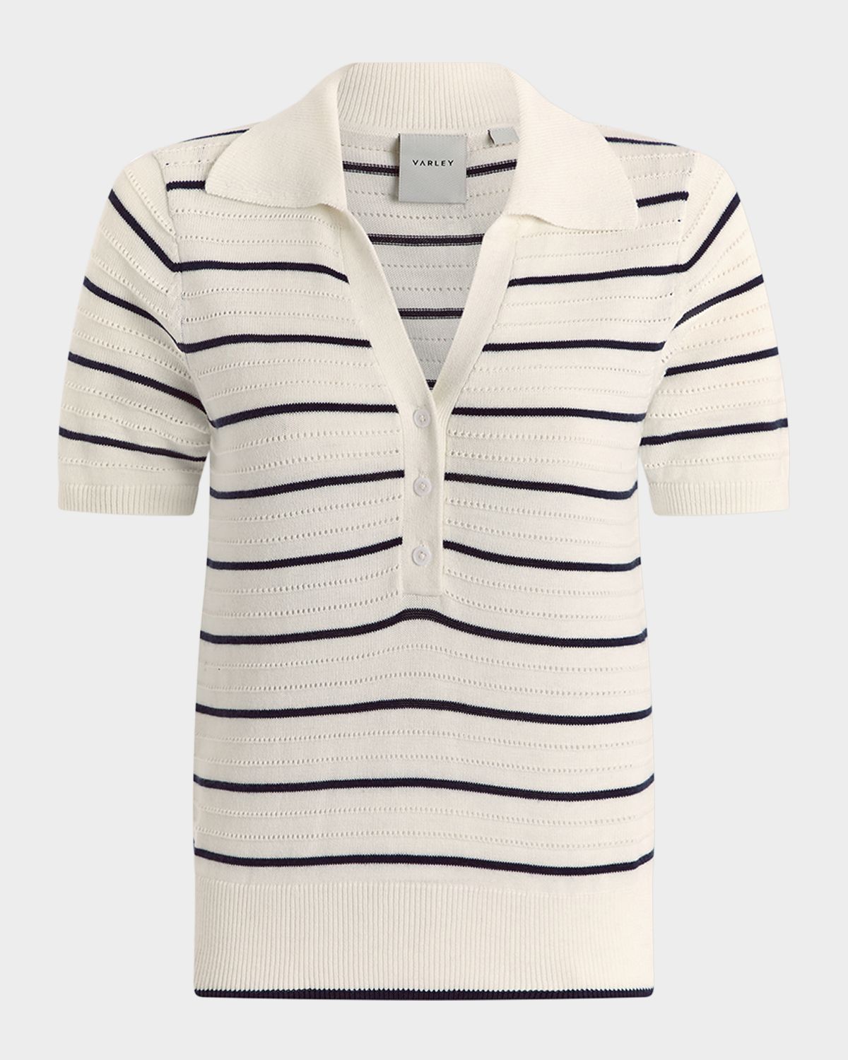 Varley Wren Striped Knit Polo