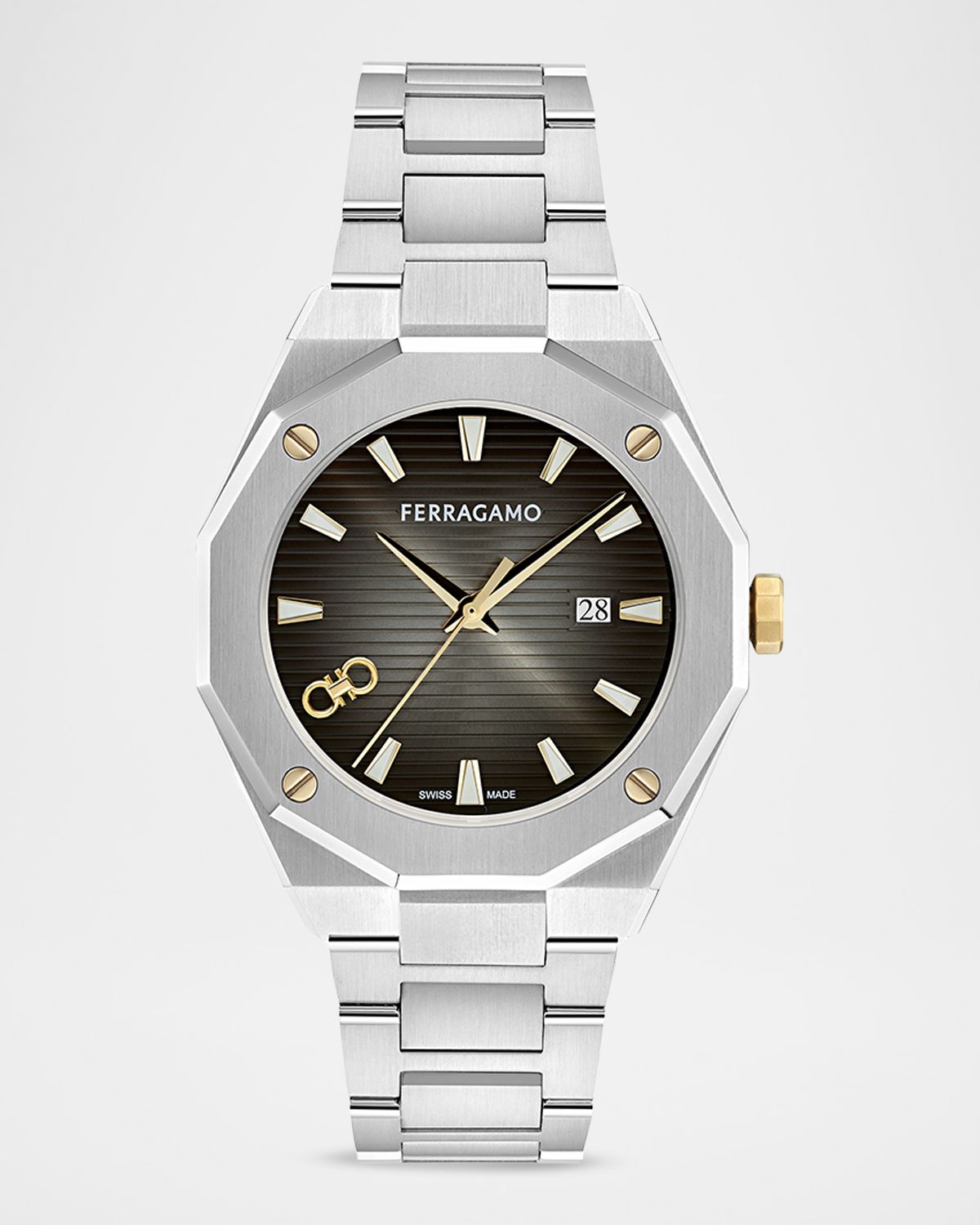 Ferragamo Men 's Edge Stainless Steel Bracelet Watch