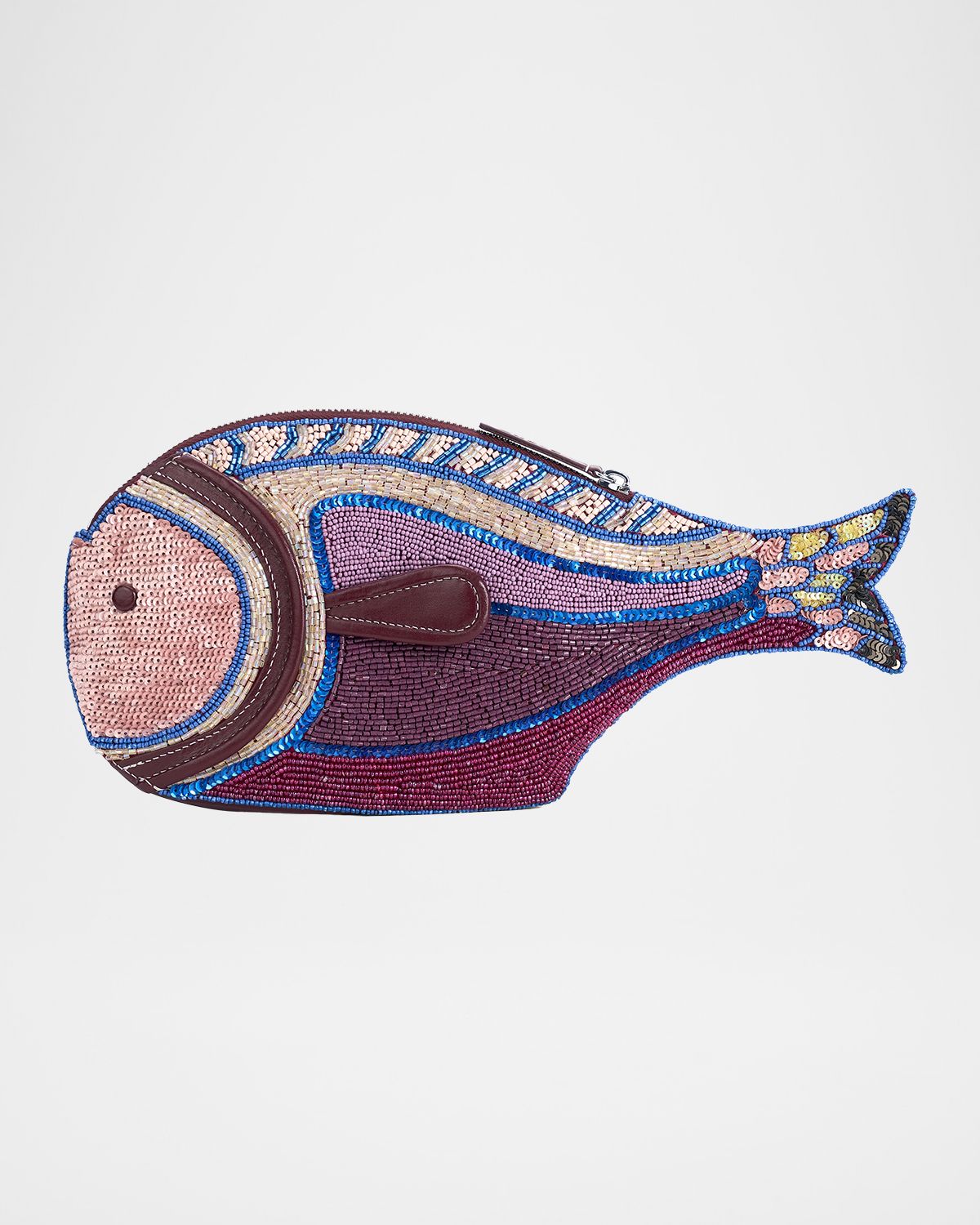 STAUD Pesce Beaded Fish Clutch Bag