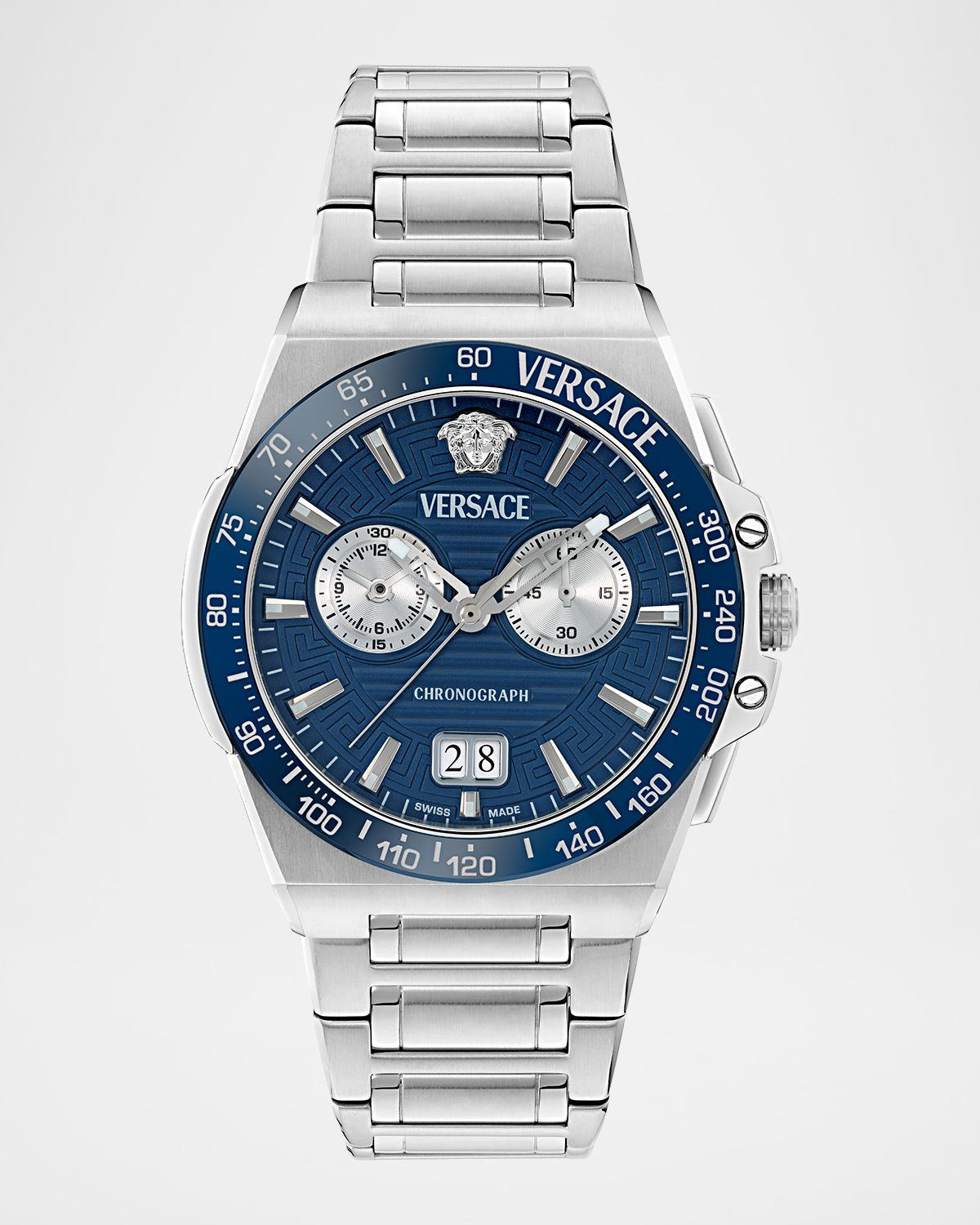 Versace Collection Men 's Greca Reaction 43mm Stainless Steel Bracelet Watch
