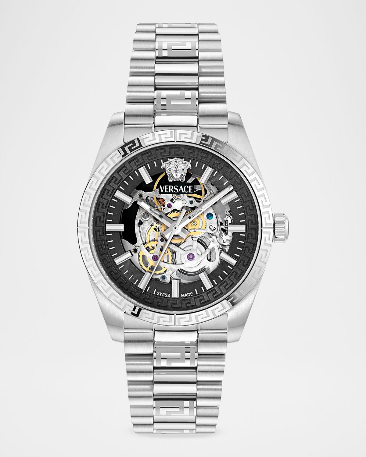 Versace Collection Men 's Millenyium 40mm Skeleton Stainless Steel Bracelet Watch