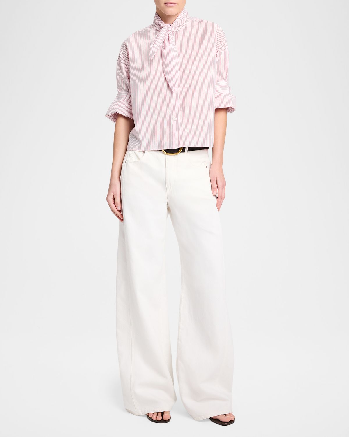 TWP Tie One On Striped Button-Front Shirt | Thumbnail 5 TWP Tie One On Striped Button-Front Shirt | Thumbnail 5