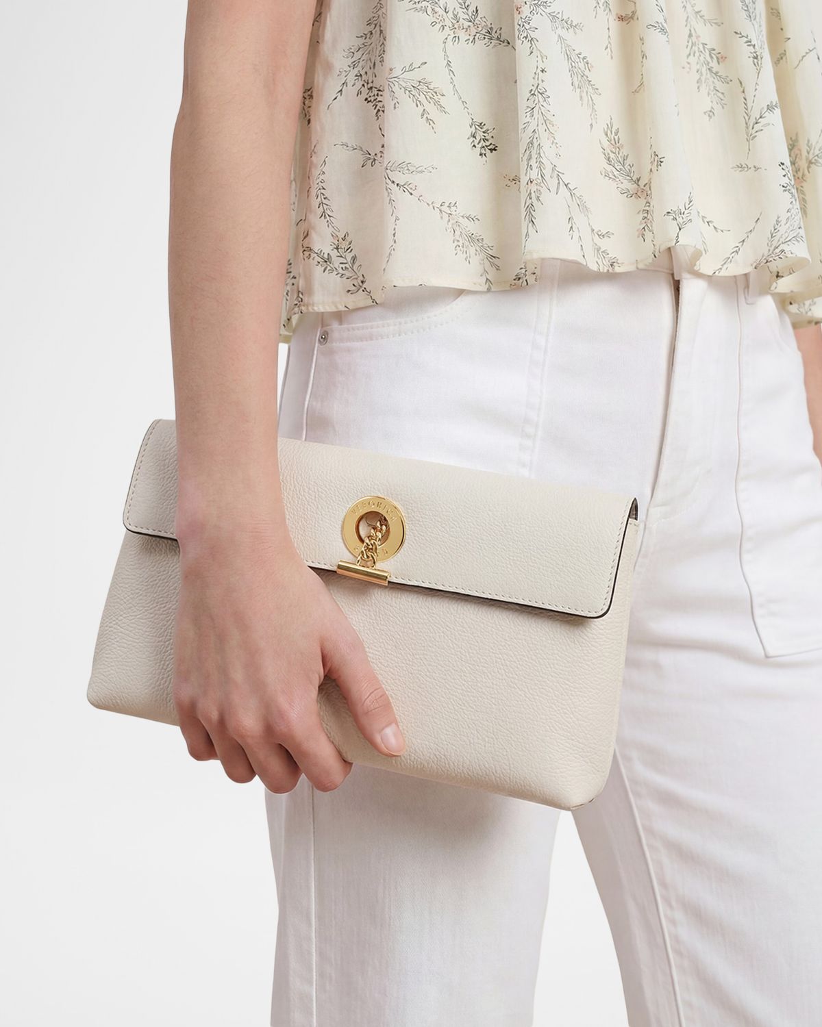 Veronica Beard Anchor Leather Fold-Over Clutch Bag | Thumbnail 2 Veronica Beard Anchor Leather Fold-Over Clutch Bag | Thumbnail 2