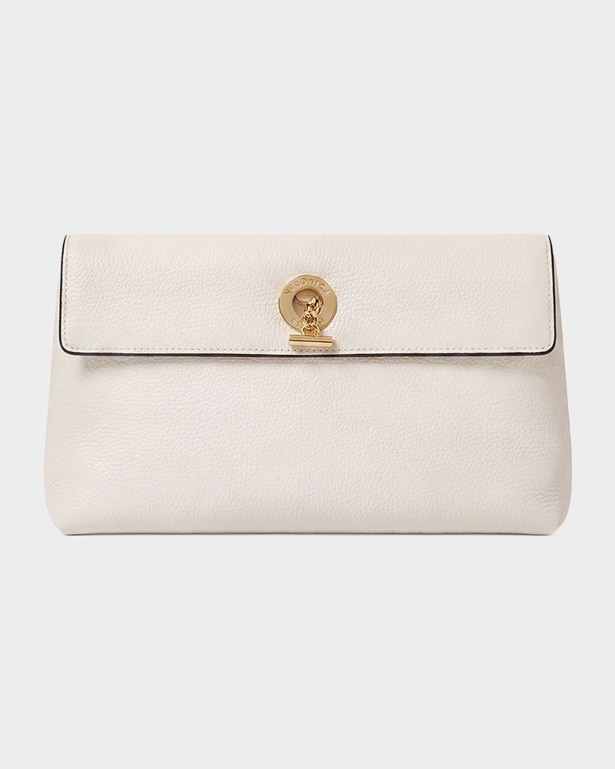 Veronica Beard Anchor Leather Fold-Over Clutch Bag