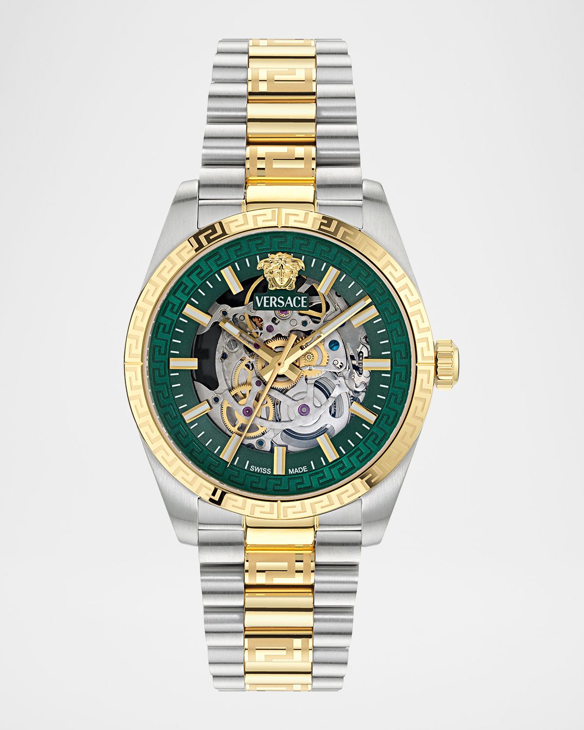 Versace Collection Men 's Millenyium 40mm Skeleton Two-Tone Bracelet Watch