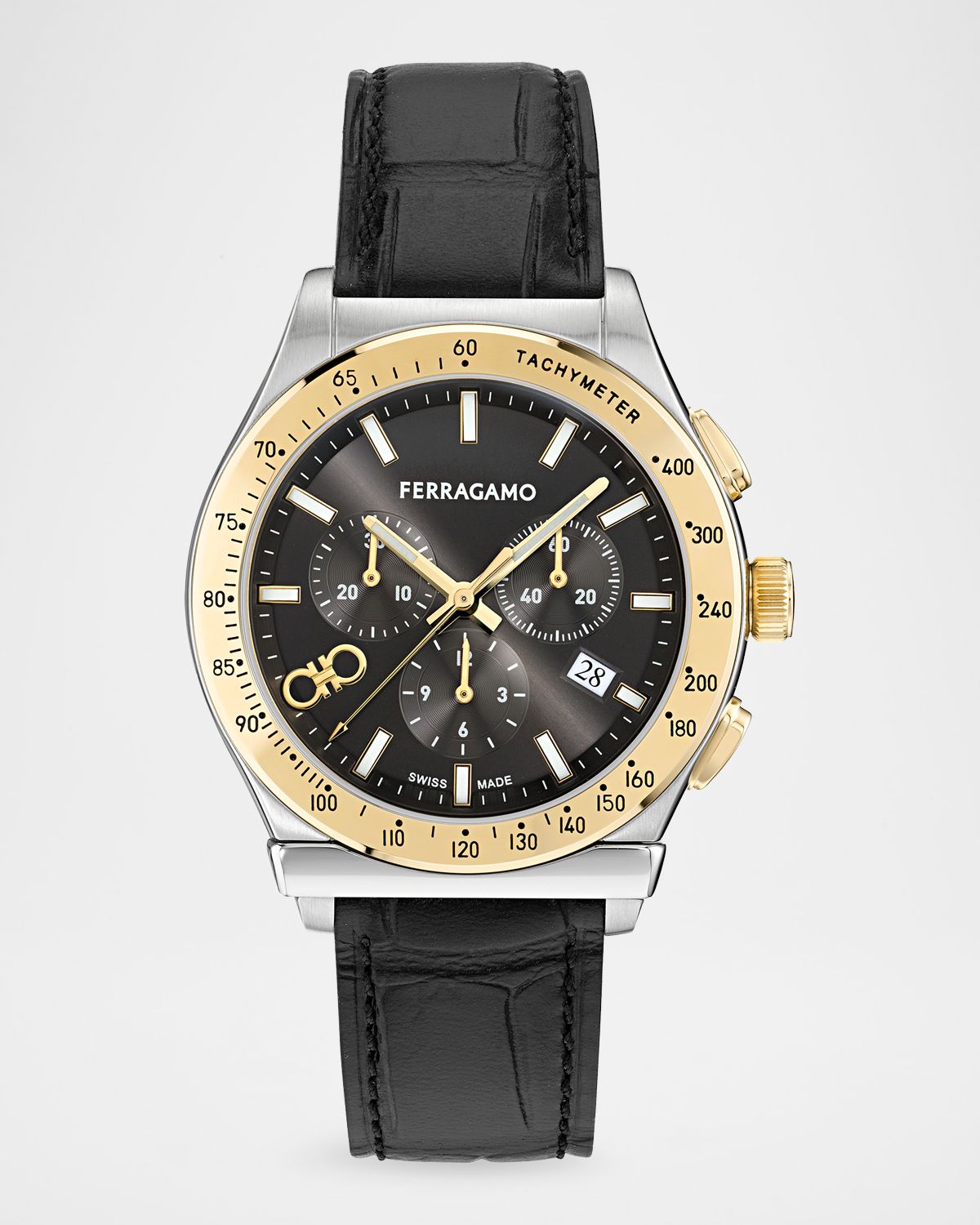 Ferragamo Men 's 1927 Leather-Strap Chronograph Watch