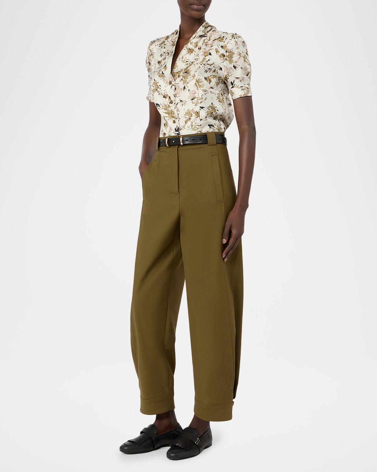 Max Mara Short-Sleeve Printed Silk Top | Thumbnail 6 Max Mara Short-Sleeve Printed Silk Top | Thumbnail 6