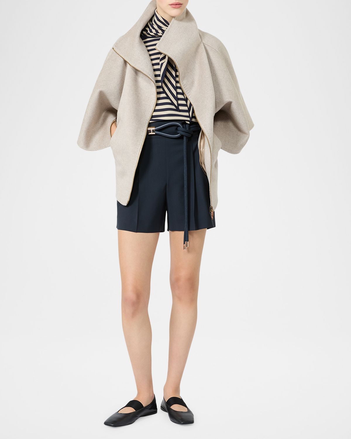 Max Mara Fenice Striped 3/4-Sleeve Scarf Sweater | Thumbnail 6 Max Mara Fenice Striped 3/4-Sleeve Scarf Sweater | Thumbnail 6