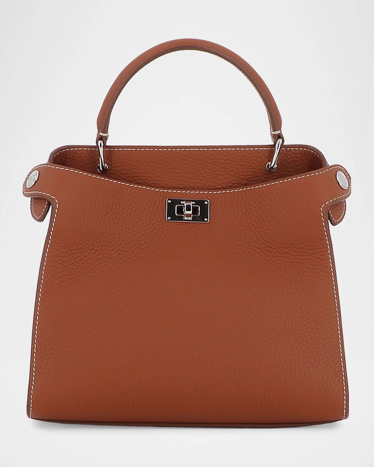 Michino Paris Lutece Mini Grained Leather Top-Handle Bag