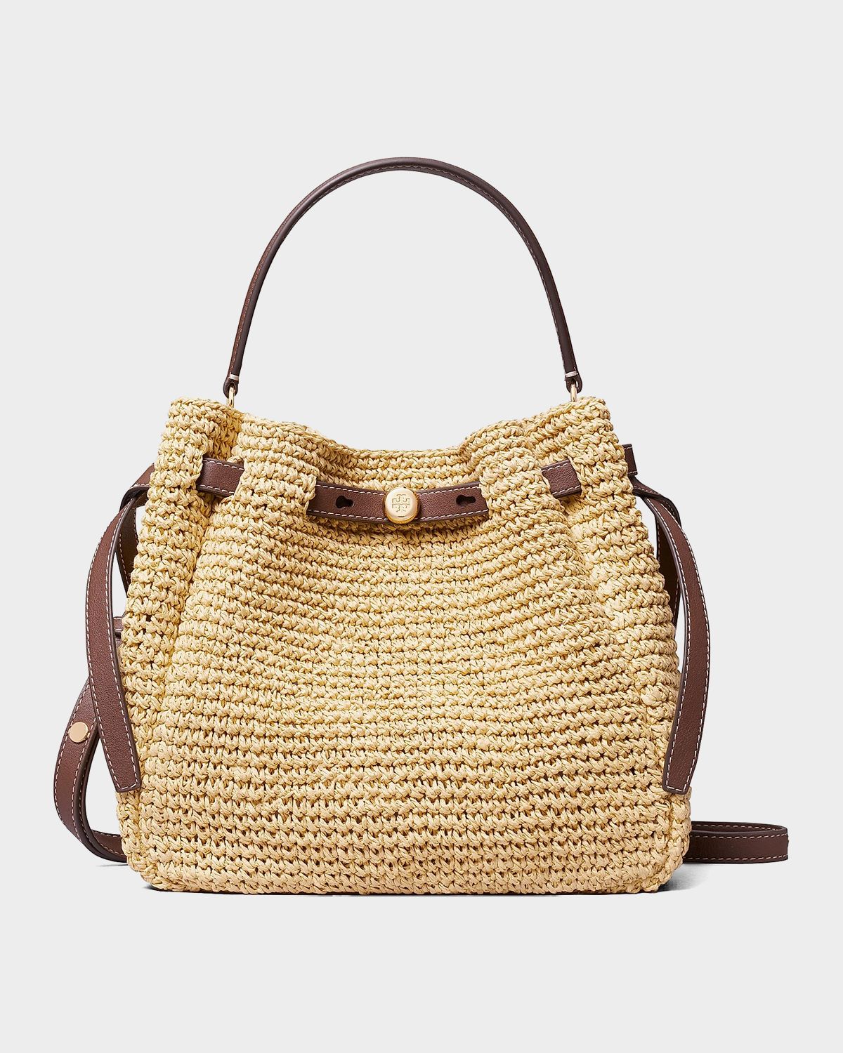 Tory Burch Romy Straw Bucket Bag