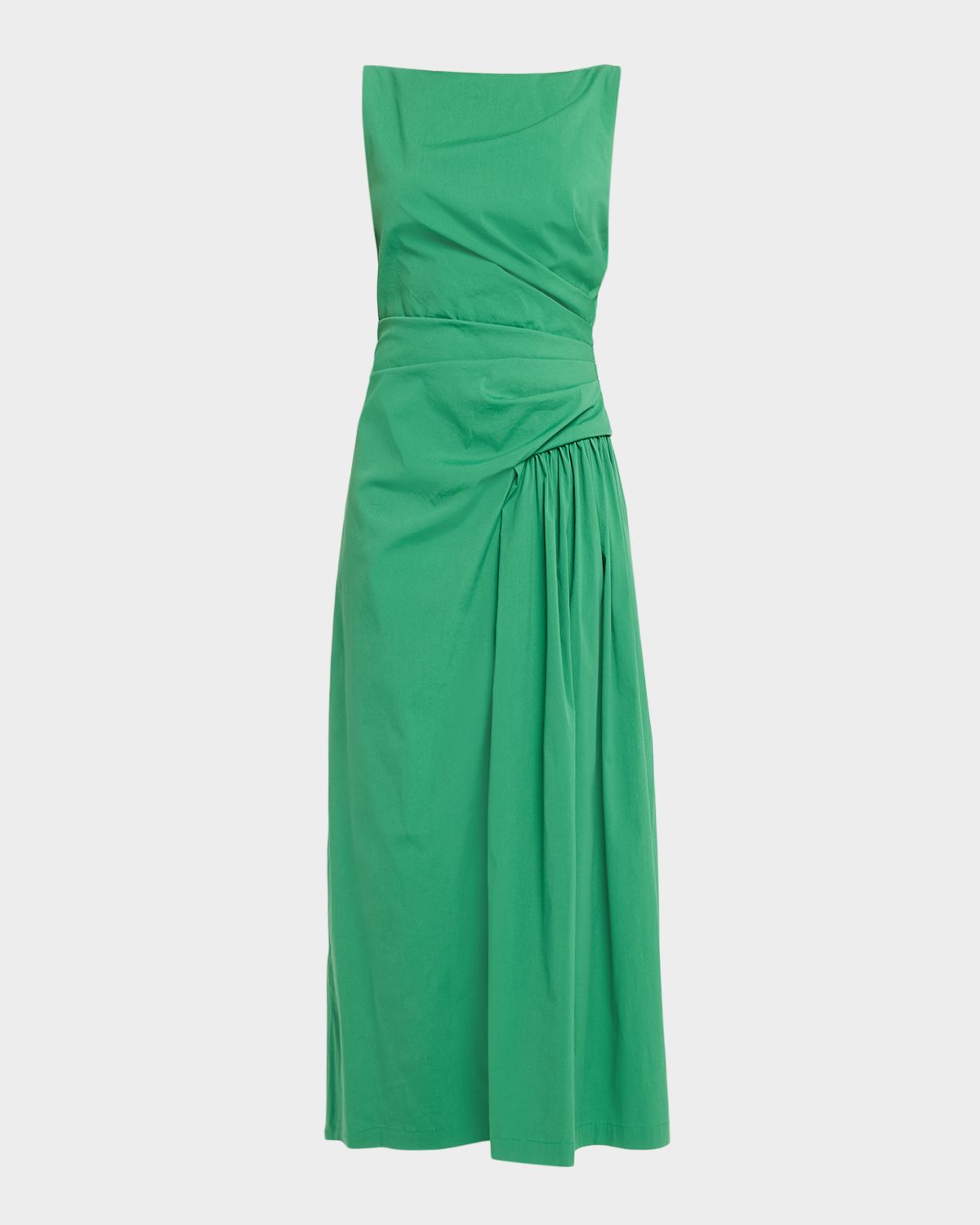 Lela Rose Cotton Poplin Asymmetrical Flounce Dress