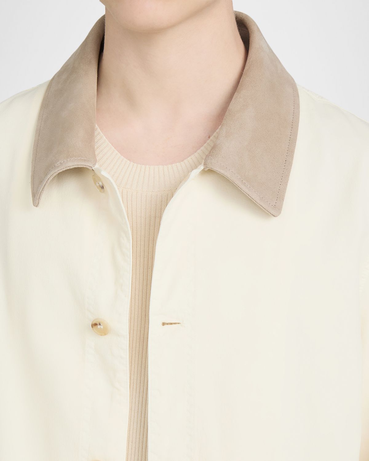 FRAME Men 's Corduroy-Collar Canvas Shirt Jacket | Thumbnail 5