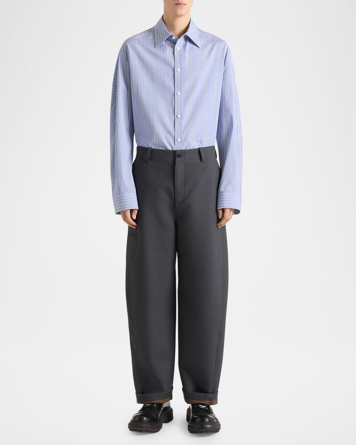 Givenchy Men 's Couture Seam Stripe Button-Down Shirt | Thumbnail 3
