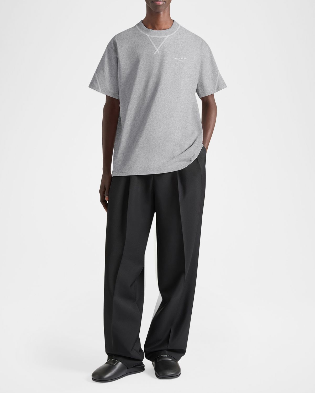 Givenchy Men 's Couture Seam Cotton Crewneck T-Shirt | Thumbnail 3 Givenchy Men 's Couture Seam Cotton Crewneck T-Shirt | Thumbnail 3