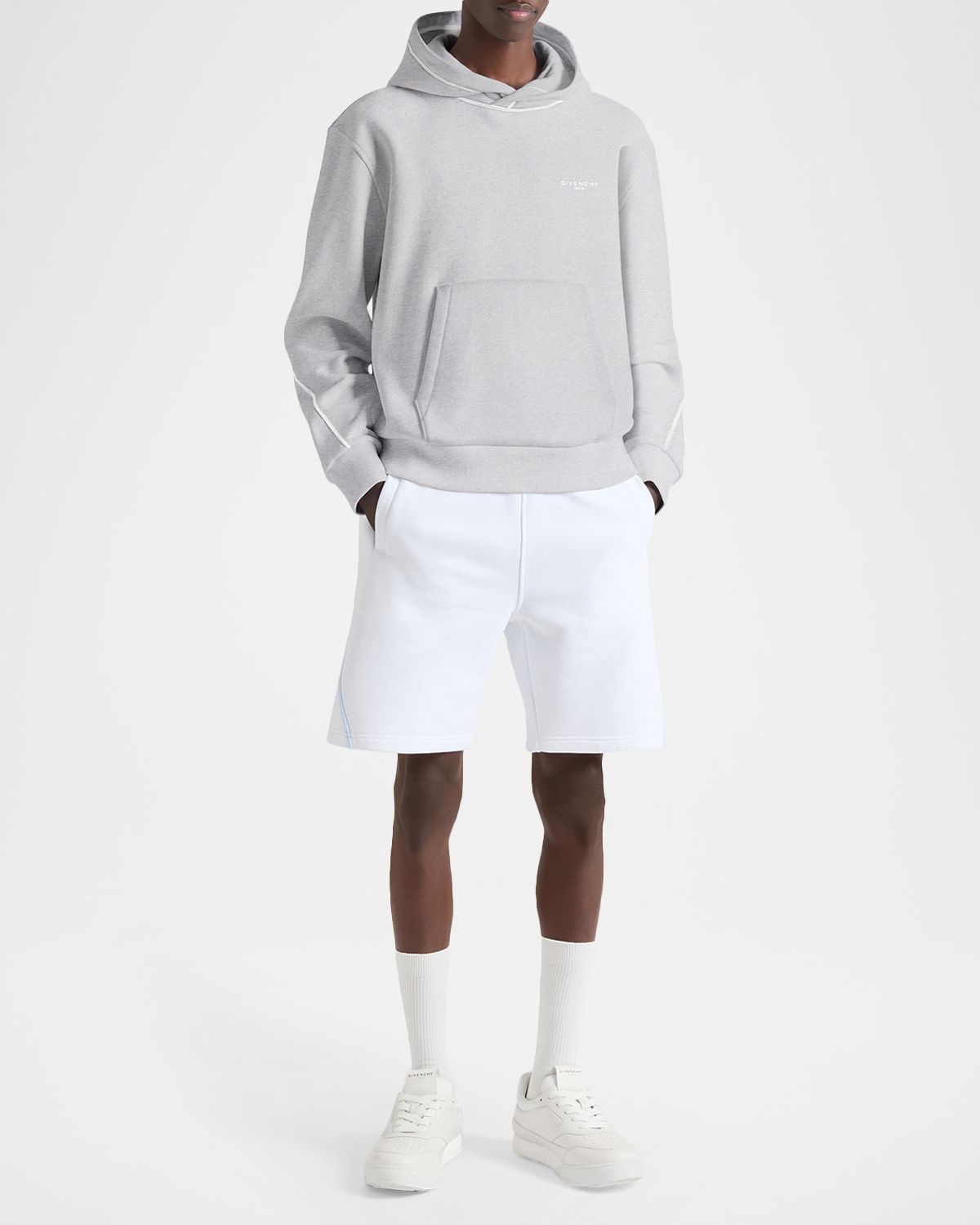 Givenchy Men 's Couture Seam Cotton Hoodie | Thumbnail 3 Givenchy Men 's Couture Seam Cotton Hoodie | Thumbnail 3