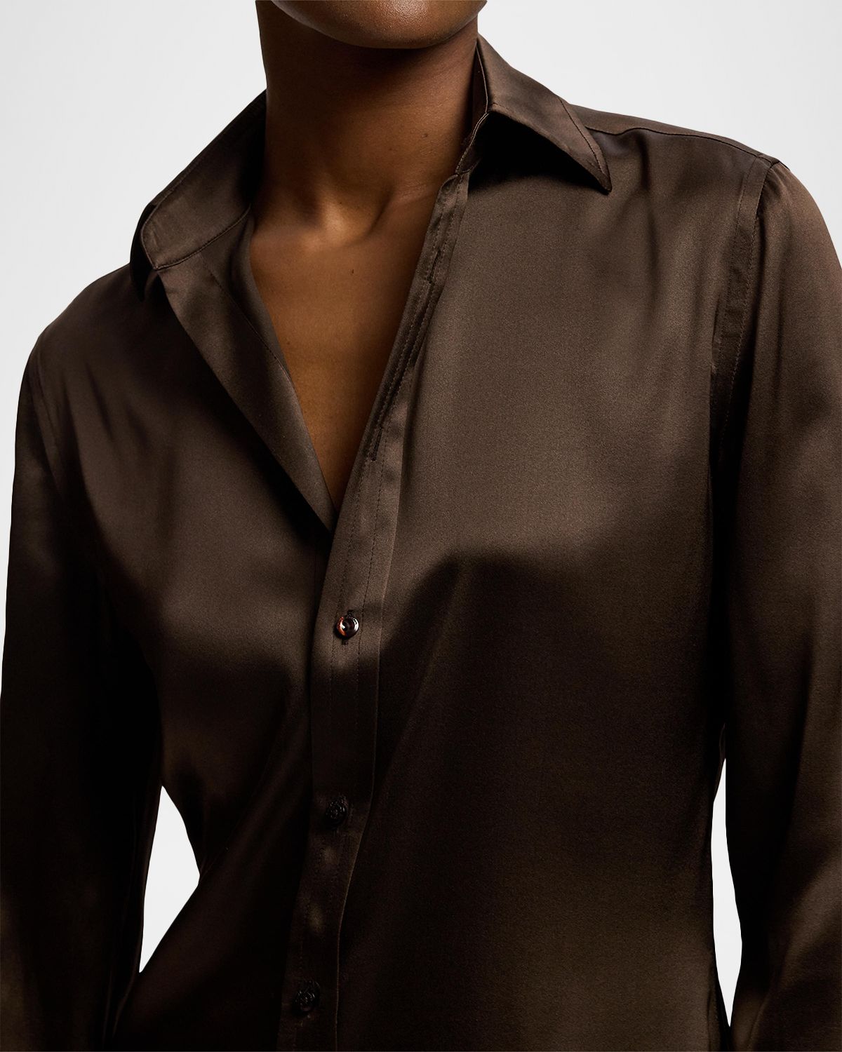 Ralph Lauren Collection Silk Classic Button-Down Shirt | Thumbnail 5 Ralph Lauren Collection Silk Classic Button-Down Shirt | Thumbnail 5